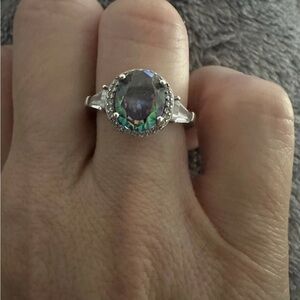 Gorgeous Mystic Topaz Sterling Silver Ring size 7